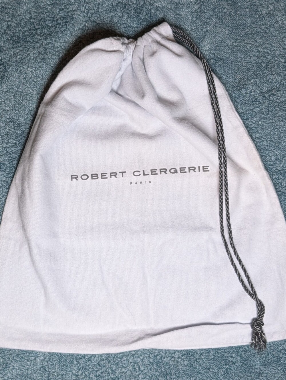 Robert Clergerie Paris Platform Wedge Sandal Loafer White Flannel Dust Bag Purse